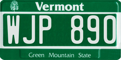 VT license plate WJP890