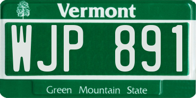 VT license plate WJP891