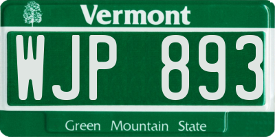 VT license plate WJP893