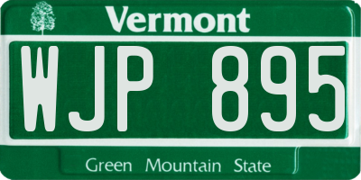 VT license plate WJP895