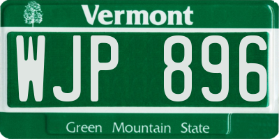 VT license plate WJP896