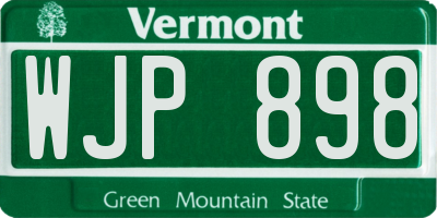 VT license plate WJP898