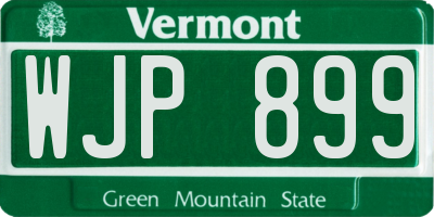 VT license plate WJP899