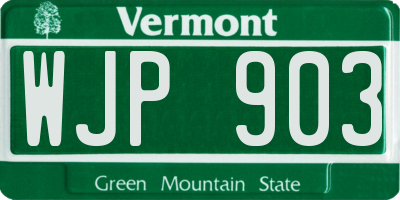 VT license plate WJP903