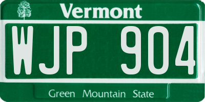 VT license plate WJP904