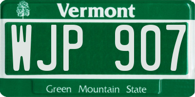 VT license plate WJP907