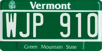 VT license plate WJP910