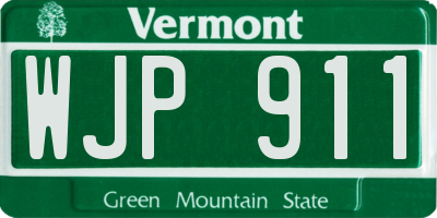 VT license plate WJP911