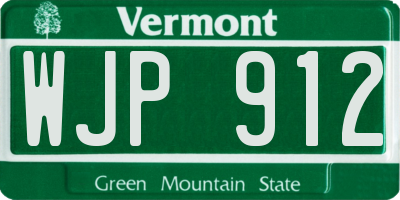 VT license plate WJP912