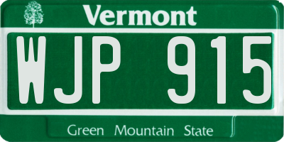 VT license plate WJP915