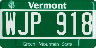 VT license plate WJP918