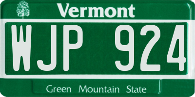 VT license plate WJP924