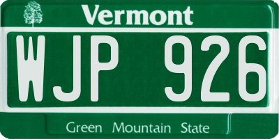 VT license plate WJP926
