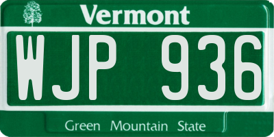 VT license plate WJP936
