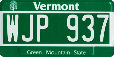 VT license plate WJP937