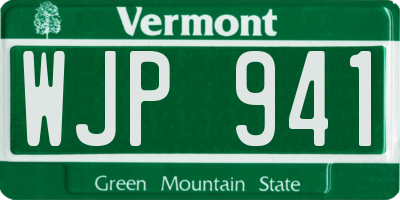 VT license plate WJP941