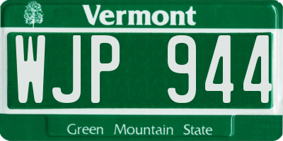 VT license plate WJP944