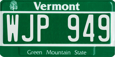 VT license plate WJP949