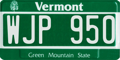 VT license plate WJP950