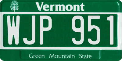 VT license plate WJP951