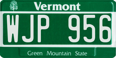VT license plate WJP956