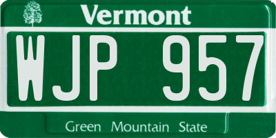 VT license plate WJP957