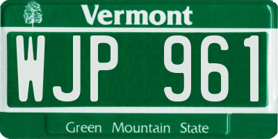 VT license plate WJP961
