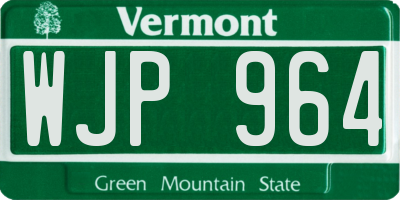VT license plate WJP964