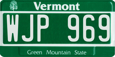 VT license plate WJP969