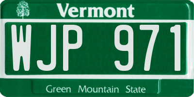 VT license plate WJP971