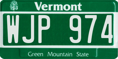 VT license plate WJP974