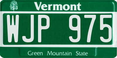 VT license plate WJP975