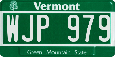 VT license plate WJP979