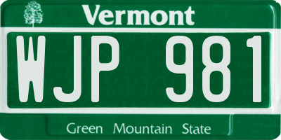 VT license plate WJP981