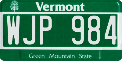 VT license plate WJP984