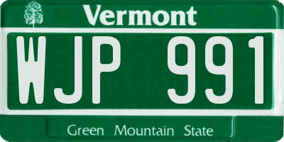 VT license plate WJP991