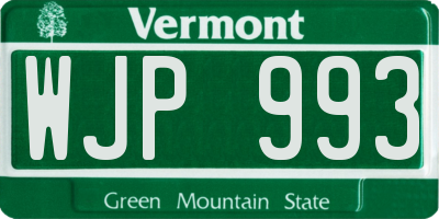VT license plate WJP993