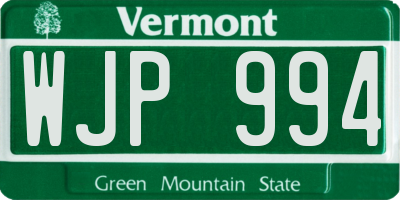 VT license plate WJP994