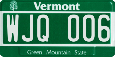VT license plate WJQ006