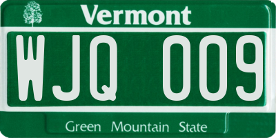 VT license plate WJQ009