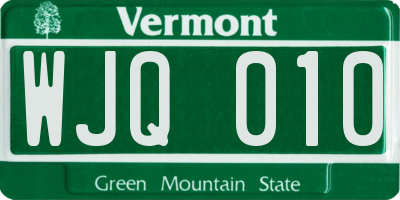 VT license plate WJQ010