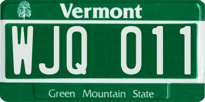 VT license plate WJQ011