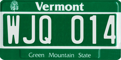 VT license plate WJQ014
