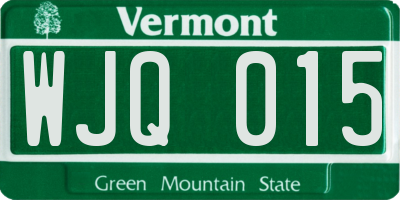 VT license plate WJQ015
