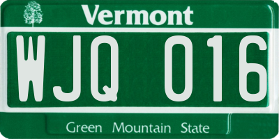 VT license plate WJQ016