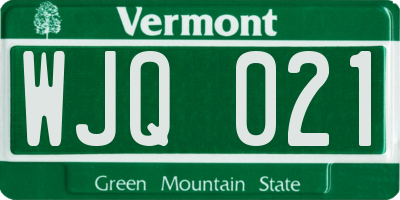 VT license plate WJQ021