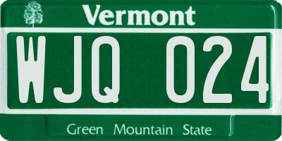 VT license plate WJQ024