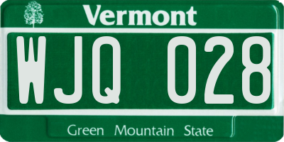VT license plate WJQ028