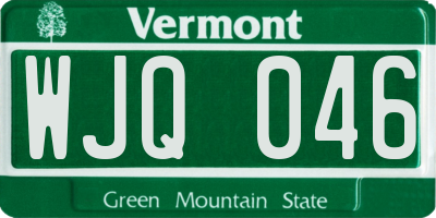 VT license plate WJQ046