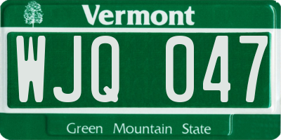 VT license plate WJQ047